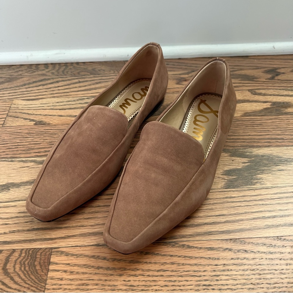 Sam Edelman Women’s Sally Oatmeal Tan Suede Pointed-Toe Flats (Size: 6M)